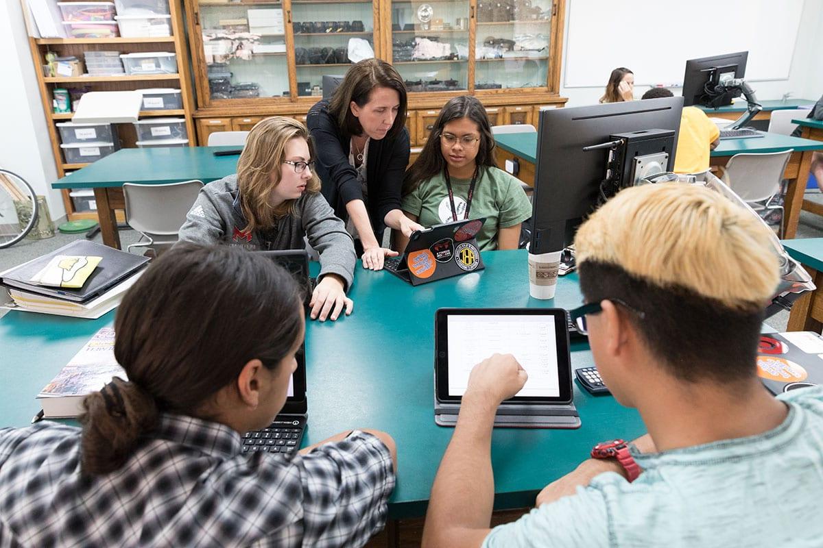 students in a lab