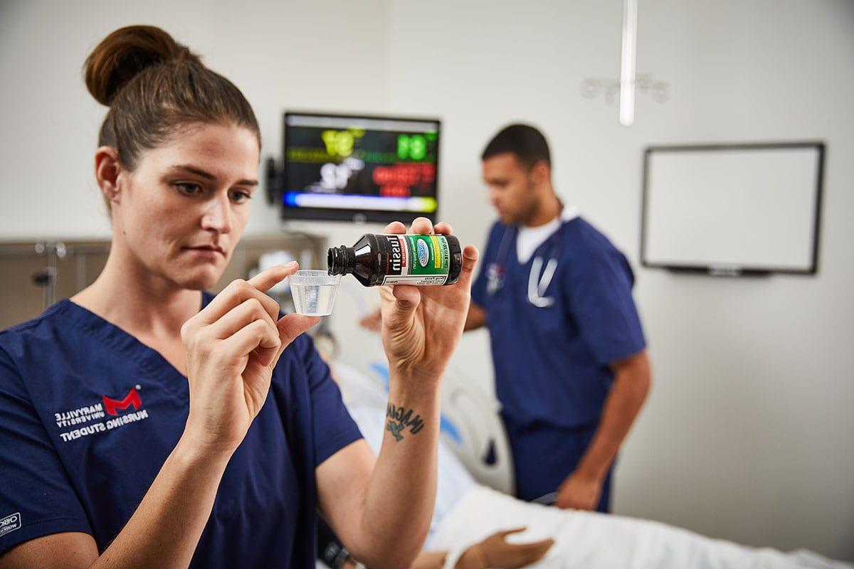 students in nursing lab